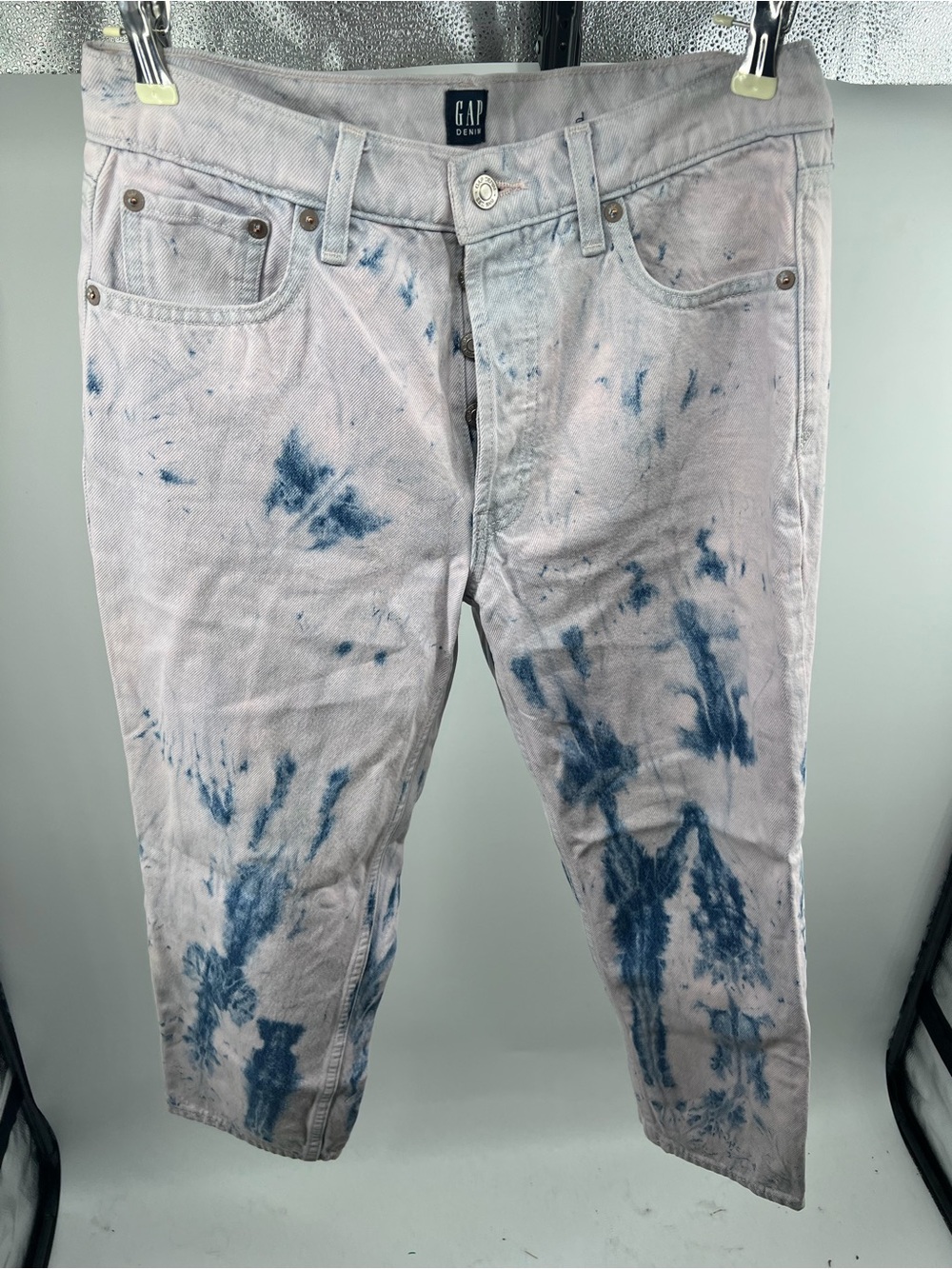 GAP Tie-Dye Blue and White Cropped Jeans